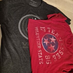 Volcom Gray and Red Short Sleeve Tees